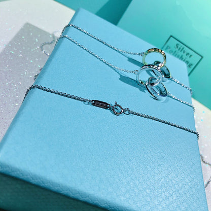 [Resenly Jewelry]INTERLOCKING CIRCLES PENDANT SMALL NECKLACE
