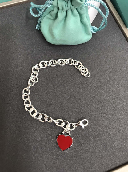 [Resenly Jewelry]HEART TAG BRACELET SILVER MEDIUM