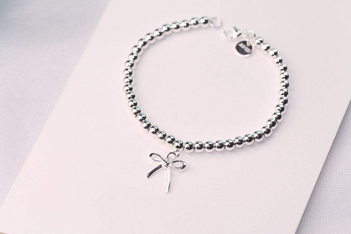 [Resenly Jewelry]STERLING SILVER BOW BEAD BRACELET