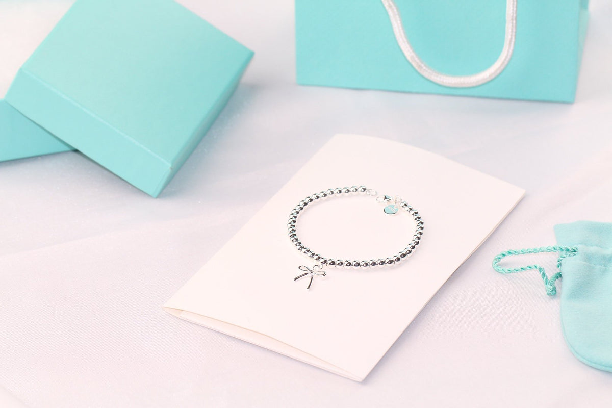 [Resenly Jewelry]STERLING SILVER BOW BEAD BRACELET