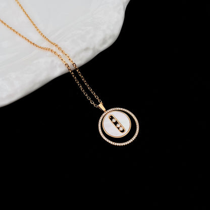 [Resenly Jewelry]LUCKY MOVE MM NACRE BLANCHE DIAMOND NECKLACE