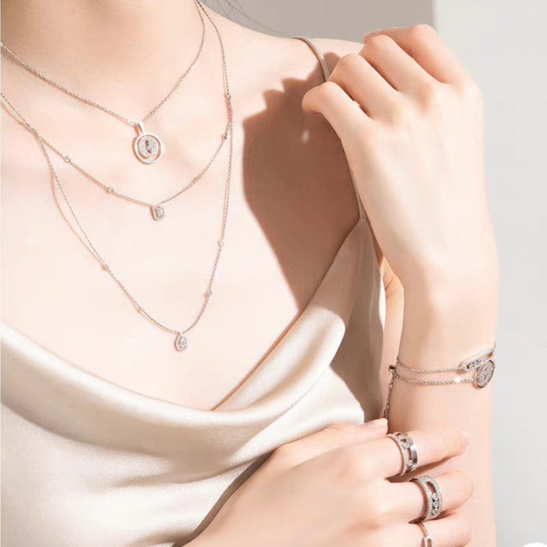 [Resenly Jewelry]LUCKY MOVER PM PAVED NECKLACE