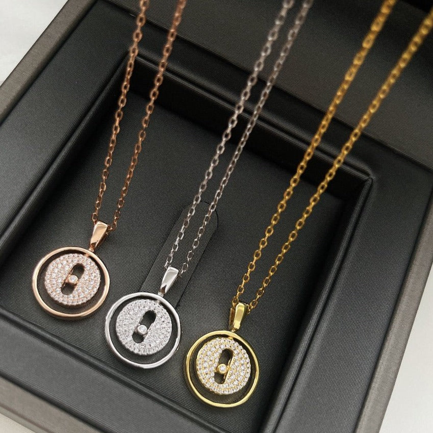 [Resenly Jewelry]LUCKY MOVER PM PAVED NECKLACE