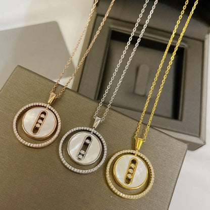 [Resenly Jewelry]LUCKY MOVE MM NACRE BLANCHE DIAMOND NECKLACE