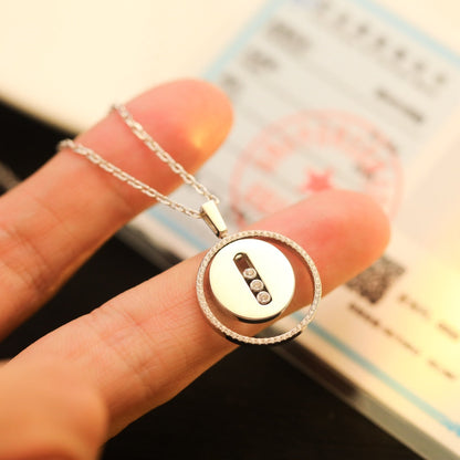 [Resenly Jewelry]LUCKY MOVE MM SILVER DIAMOND NECKLACE