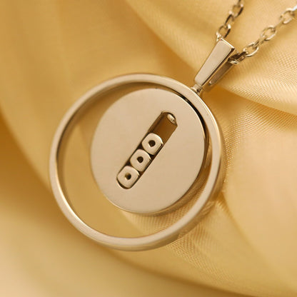[Resenly Jewelry]LUCKY MOVE MM SILVER DIAMOND NECKLACE