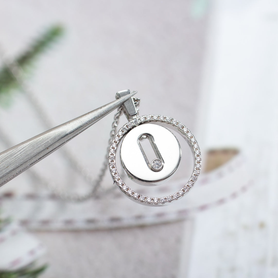 [Resenly Jewelry]LUCKY MOVE PM NECKLACE SILVER DIAMOND