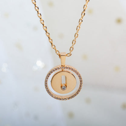[Resenly Jewelry]LUCKY MOVE PM NECKLACE PINK GOLD DIAMOND