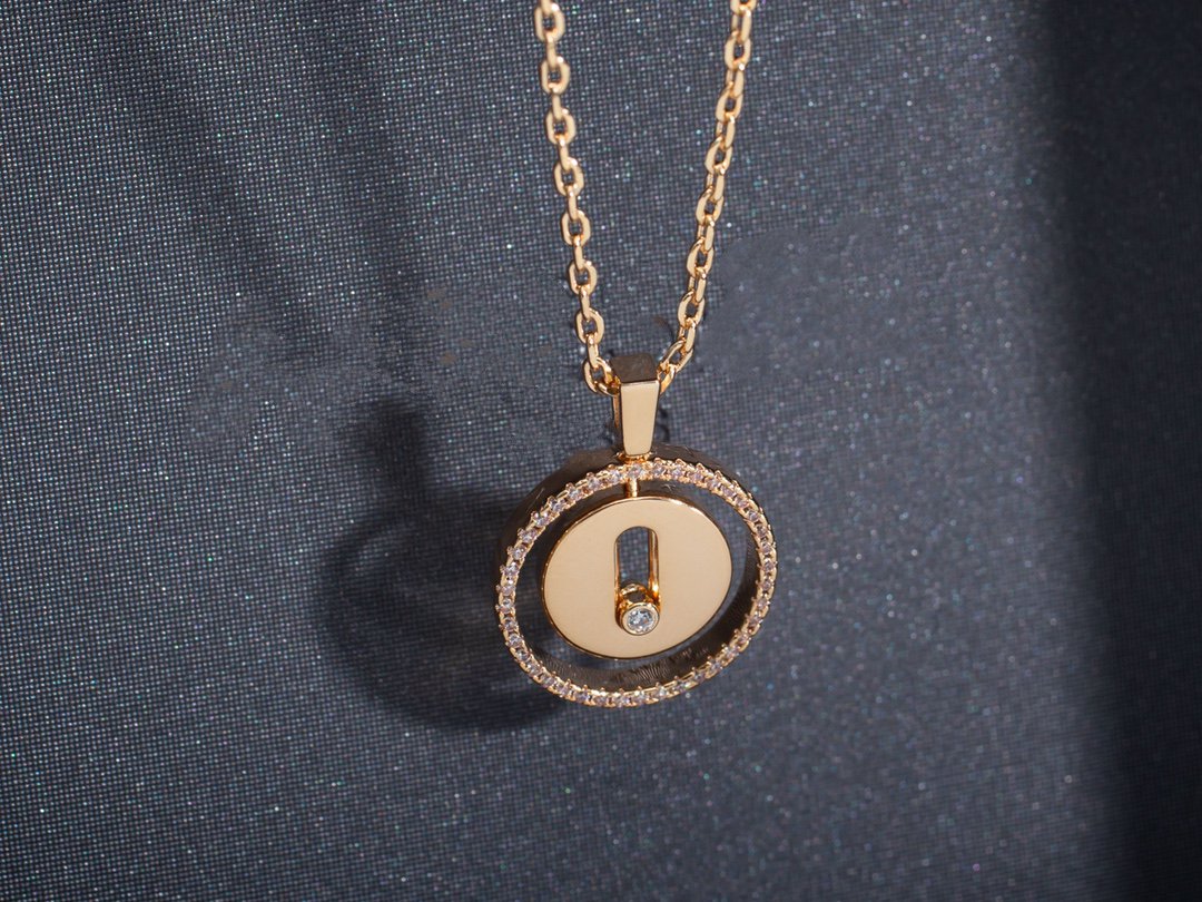 [Resenly Jewelry]LUCKY MOVE PM NECKLACE PINK GOLD DIAMOND
