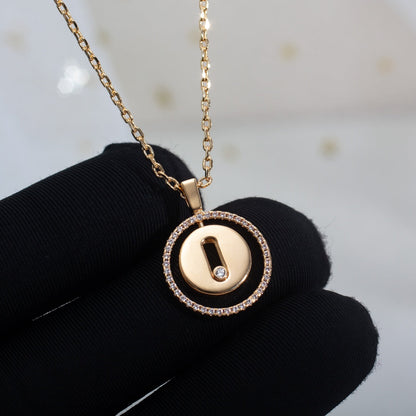 [Resenly Jewelry]LUCKY MOVE PM NECKLACE PINK GOLD DIAMOND