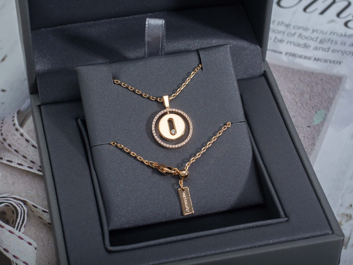 [Resenly Jewelry]LUCKY MOVE PM NECKLACE PINK GOLD DIAMOND