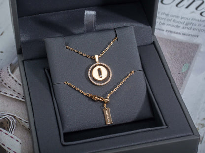 [Resenly Jewelry]LUCKY MOVE PM NECKLACE PINK GOLD DIAMOND