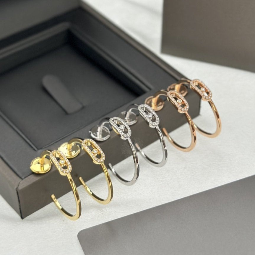 [Resenly Jewelry]CREOLES MOVE UNO PM DIAMOND EARRINGS