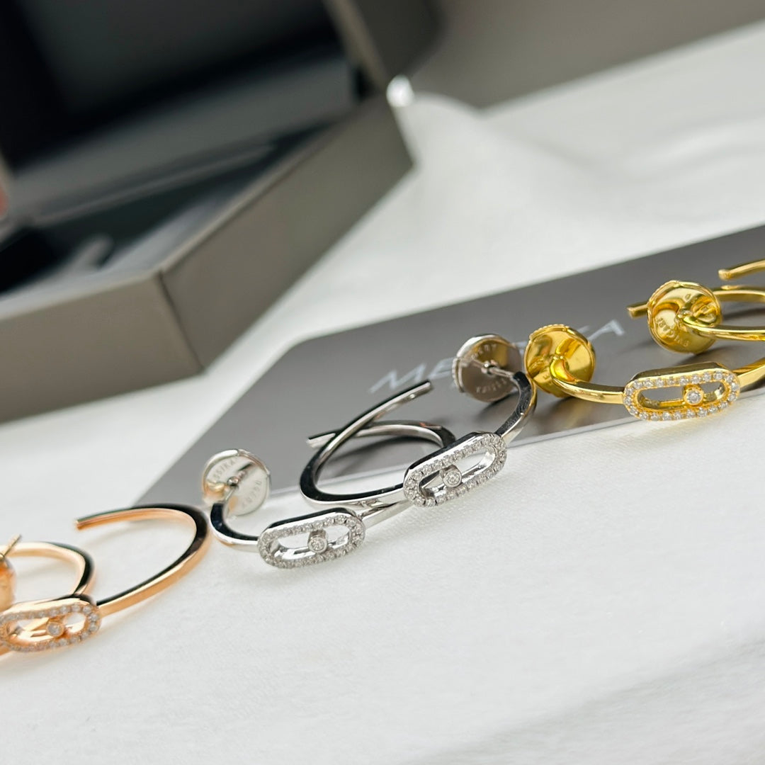 [Resenly Jewelry]CREOLES MOVE UNO PM DIAMOND EARRINGS