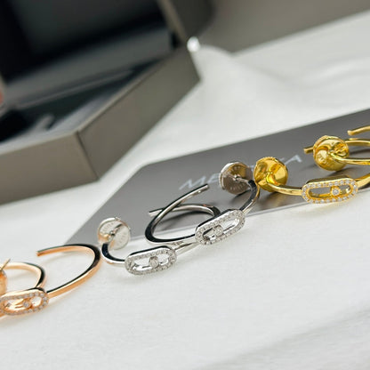 [Resenly Jewelry]CREOLES MOVE UNO PM DIAMOND EARRINGS