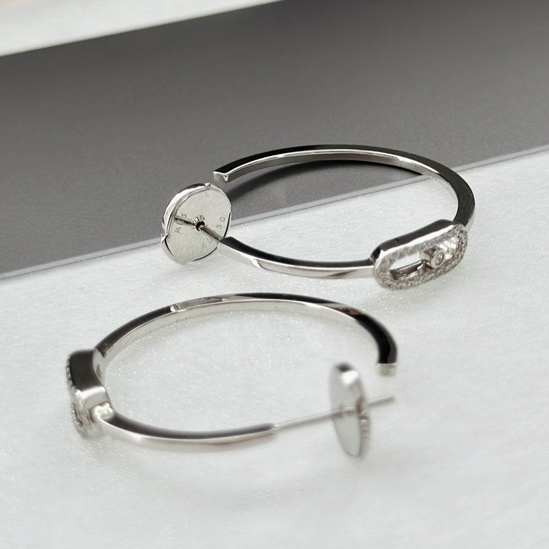[Resenly Jewelry]CREOLES MOVE UNO PM DIAMOND EARRINGS