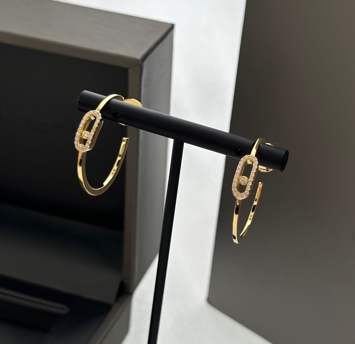 [Resenly Jewelry]CREOLES MOVE UNO PM DIAMOND EARRINGS