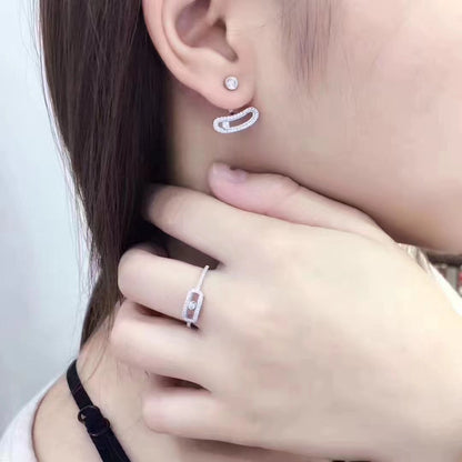 [Resenly Jewelry]MOVE UNO SILVER DIAMOND EARRINGS