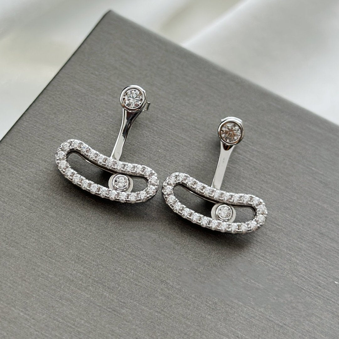 [Resenly Jewelry]MOVE UNO SILVER DIAMOND EARRINGS