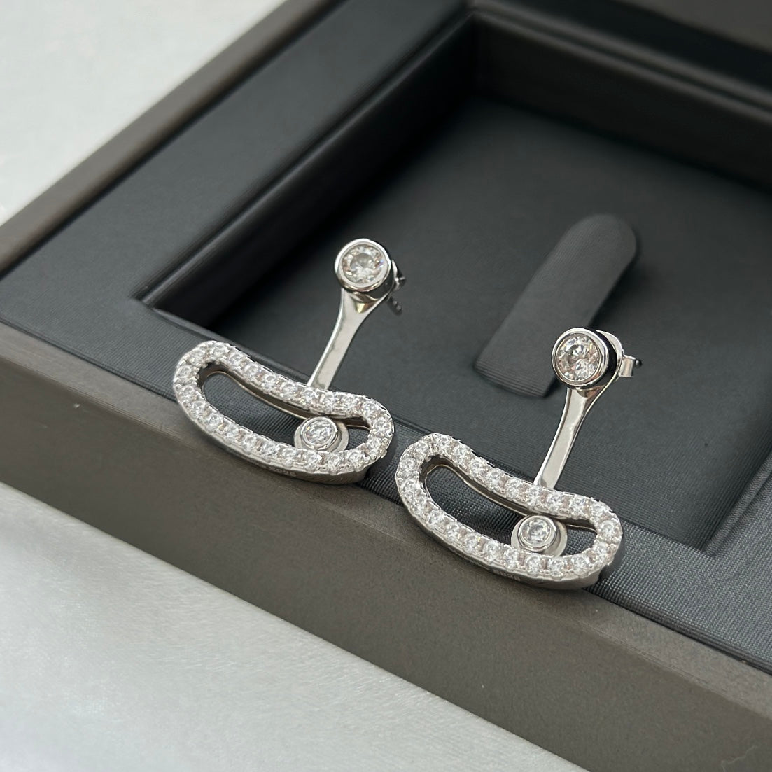 [Resenly Jewelry]MOVE UNO SILVER DIAMOND EARRINGS