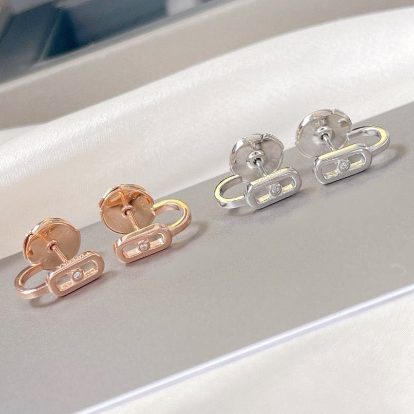 [Resenly Jewelry]CREOLES MOVE UNO MINI 1 DIAMOND EARRINGS