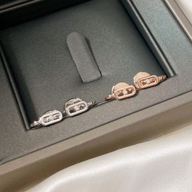 [Resenly Jewelry]CREOLES MOVE UNO MINI 1 DIAMOND EARRINGS