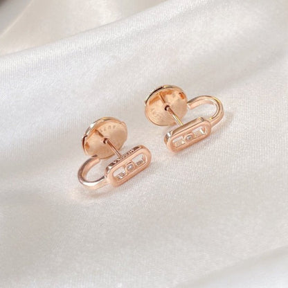 [Resenly Jewelry]CREOLES MOVE UNO MINI 1 DIAMOND EARRINGS