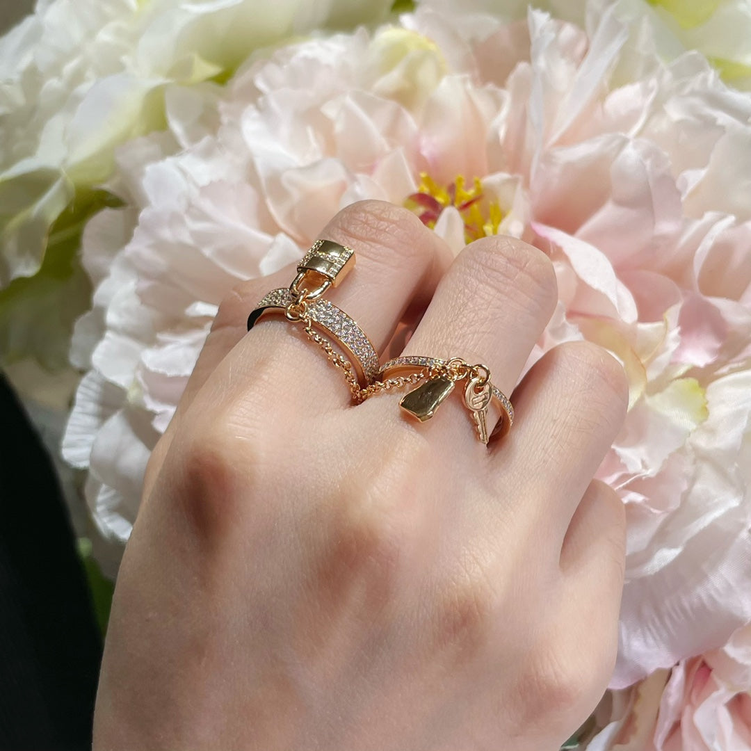 [Resenly Jewelry]HM KELLY CLOCHETTE DOUBLE RING IN  WITH DIAMONDS