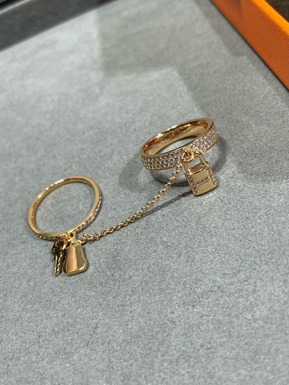 [Resenly Jewelry]HM KELLY CLOCHETTE DOUBLE RING IN  WITH DIAMONDS