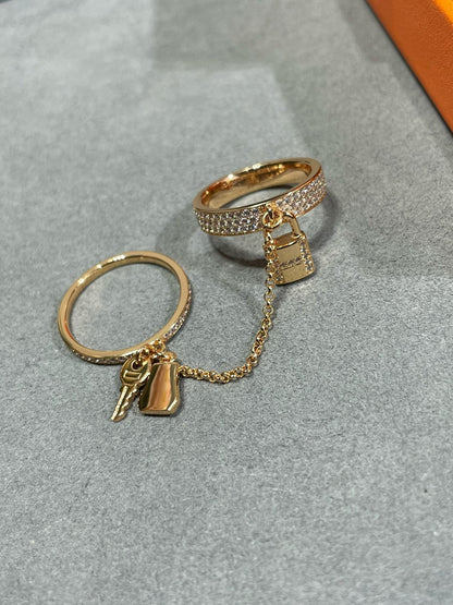 [Resenly Jewelry]HM KELLY CLOCHETTE DOUBLE RING IN  WITH DIAMONDS