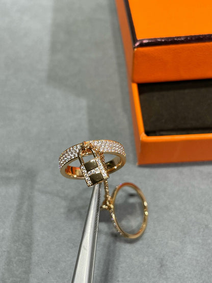 [Resenly Jewelry]HM KELLY CLOCHETTE DOUBLE RING IN  WITH DIAMONDS