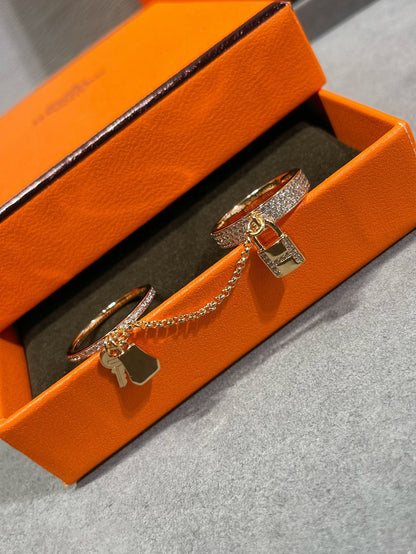 [Resenly Jewelry]HM KELLY CLOCHETTE DOUBLE RING IN  WITH DIAMONDS
