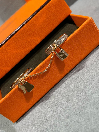 [Resenly Jewelry]HM KELLY CLOCHETTE DOUBLE RING IN  WITH DIAMONDS