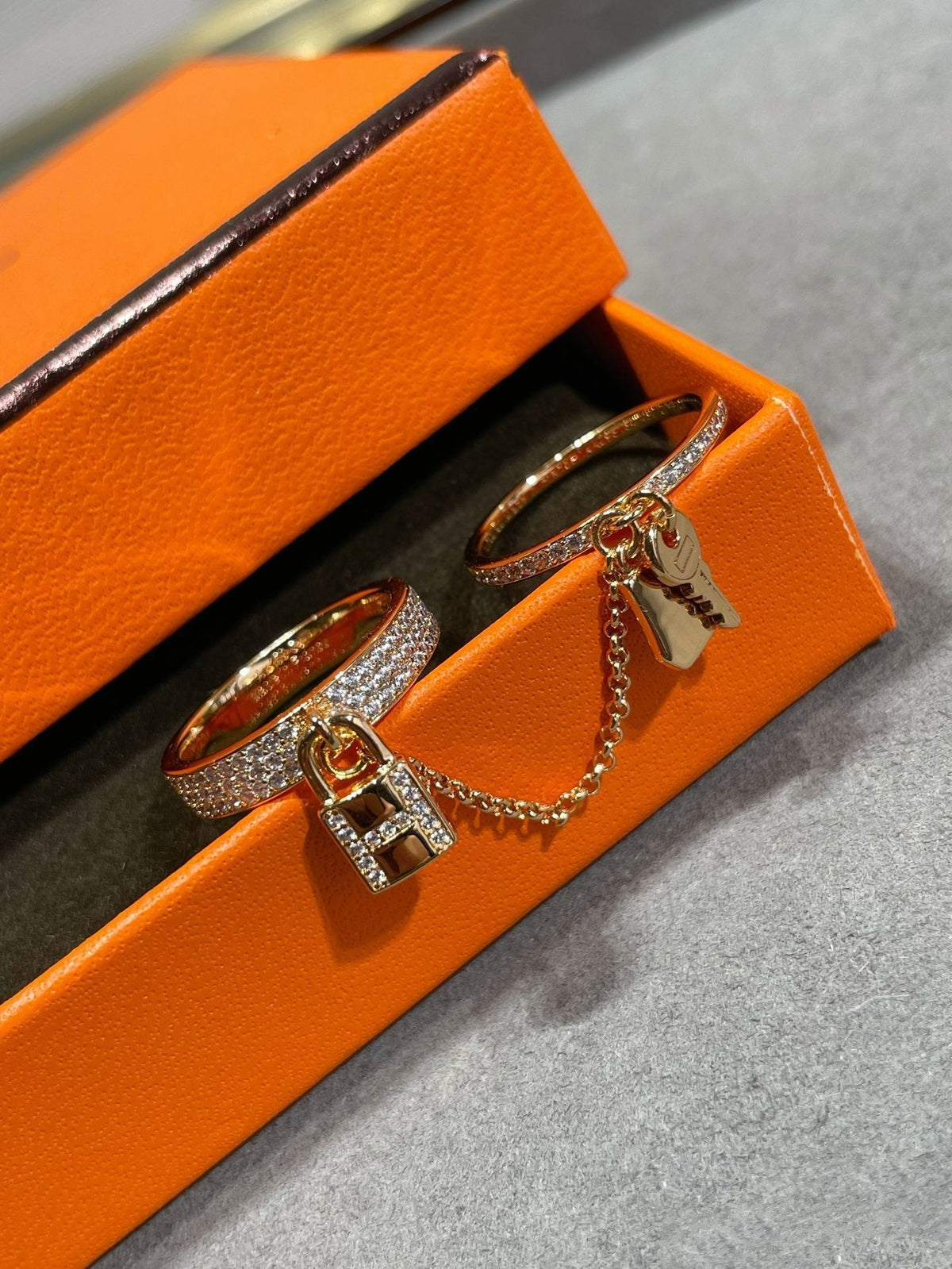 [Resenly Jewelry]HM KELLY CLOCHETTE DOUBLE RING IN  WITH DIAMONDS