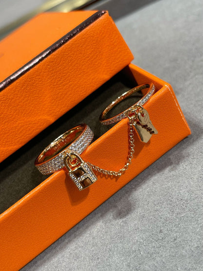 [Resenly Jewelry]HM KELLY CLOCHETTE DOUBLE RING IN  WITH DIAMONDS