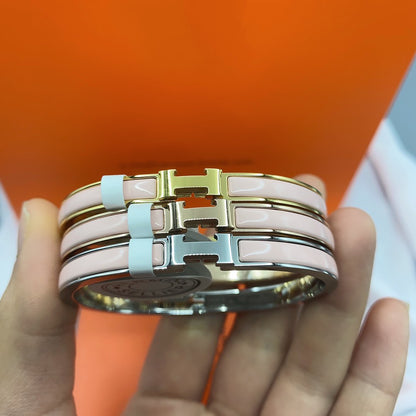 [Resenly Jewelry]CLASSIC HM CLIC  PINK 8MM ENAMEL BRACELET