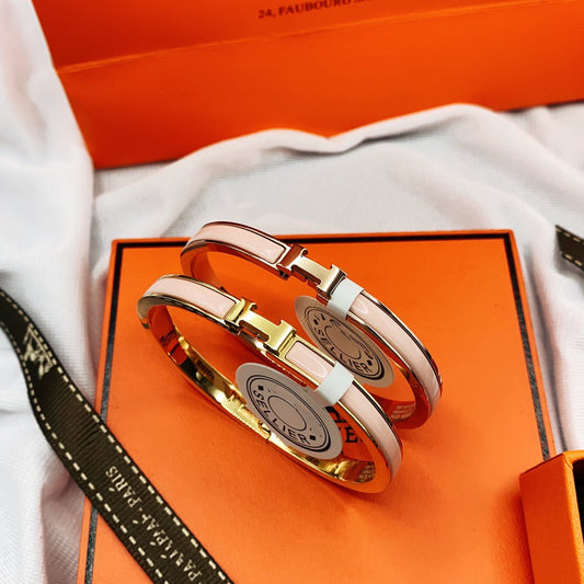 [Resenly Jewelry]CLASSIC HM CLIC  PINK 8MM ENAMEL BRACELET