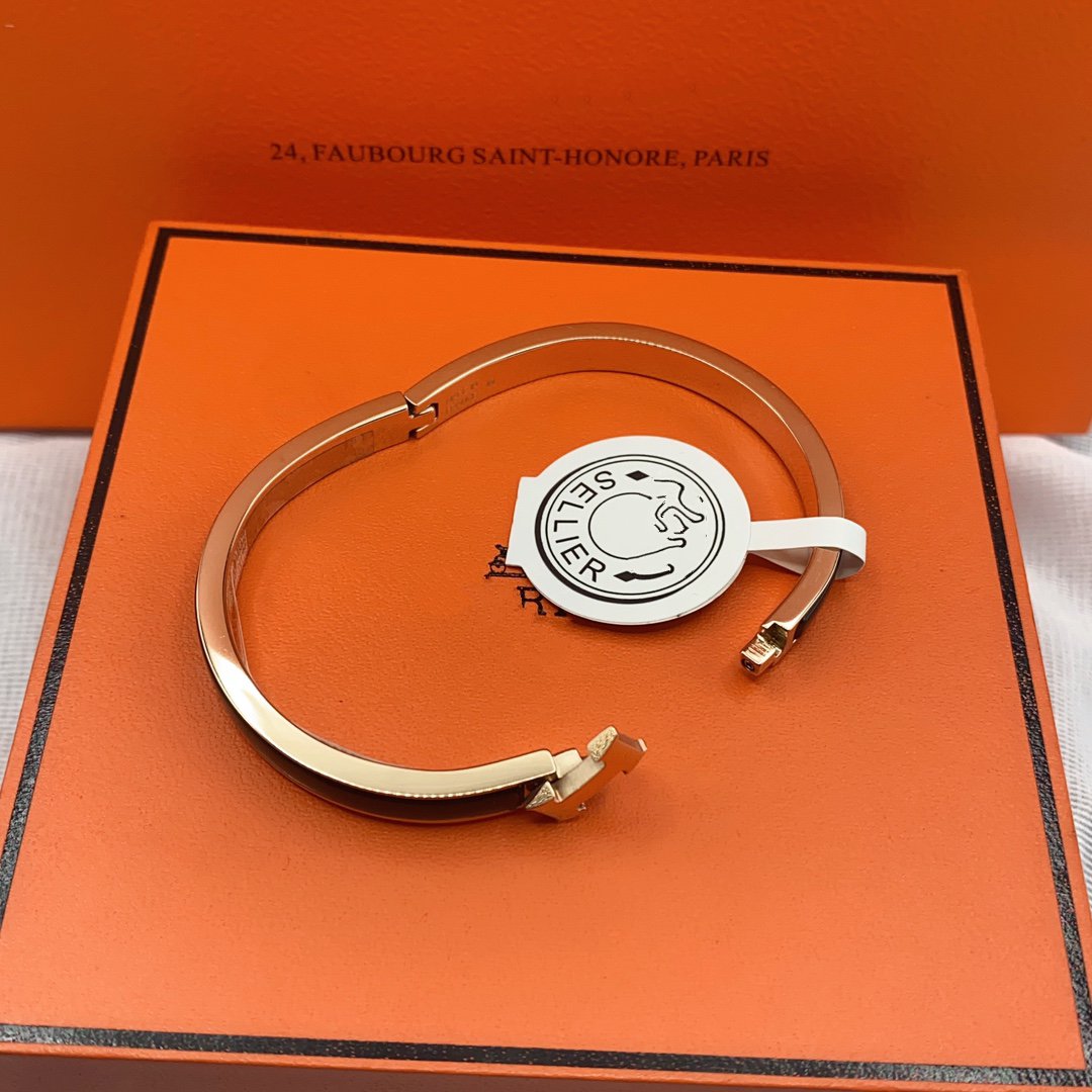 [Resenly Jewelry]CLASSIC HM CLIC BLACK 8MM ENAMEL BRACELET