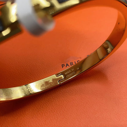 [Resenly Jewelry]CLASSIC HM CLIC BLACK 8MM ENAMEL BRACELET
