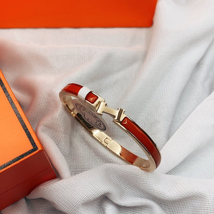 [Resenly Jewelry]CLASSIC HM CLIC RED 8MM ENAMEL BRACELET
