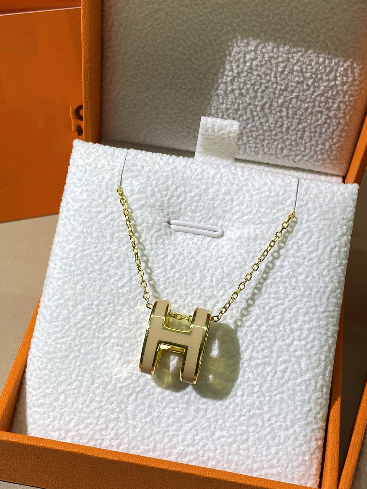 [Resenly Jewelry]HM CLIC YELLOW ENAMEL GOLD NECKLACE