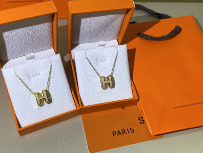 [Resenly Jewelry]HM CLIC YELLOW ENAMEL GOLD NECKLACE