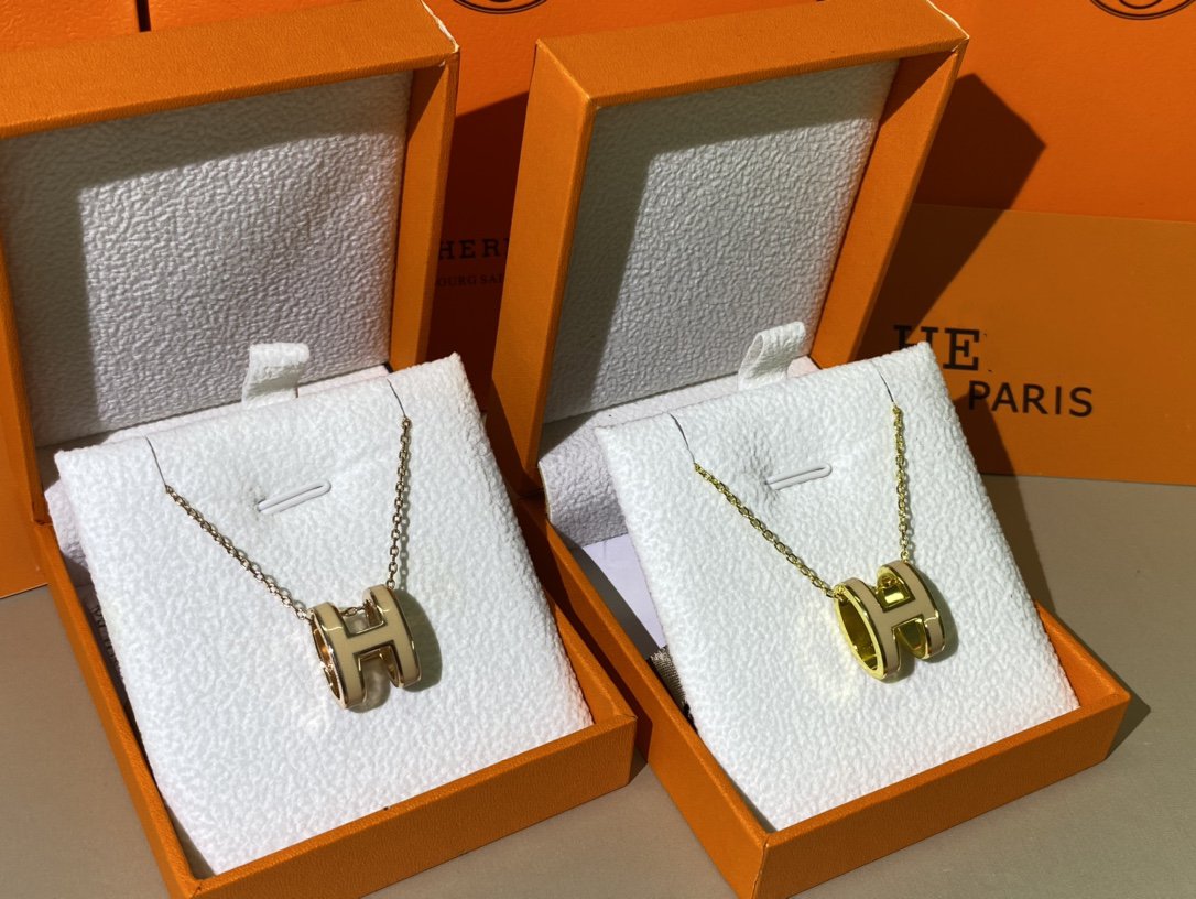 [Resenly Jewelry]HM CLIC YELLOW ENAMEL GOLD NECKLACE