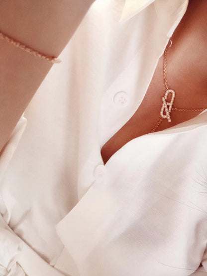 [Resenly Jewelry]HM FIRE PIG NOSE NECKLACE TRENDY STREET