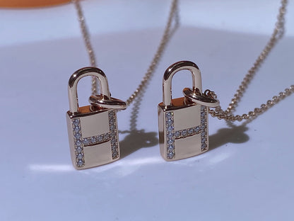 [Resenly Jewelry]HM ADVANCED NICHE LOCK HEAD NECKLACE DIAMONDS