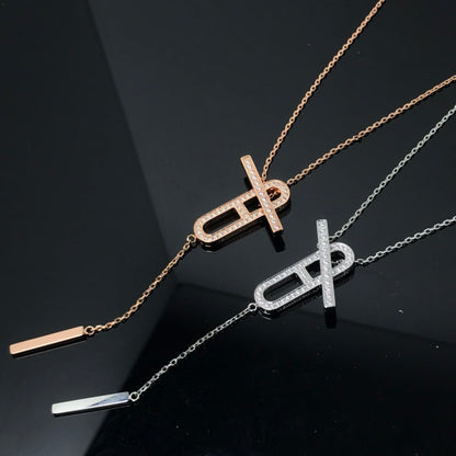 [Resenly Jewelry]HM NECKLACE PLATINUM ROSE GOLD DIAMOND