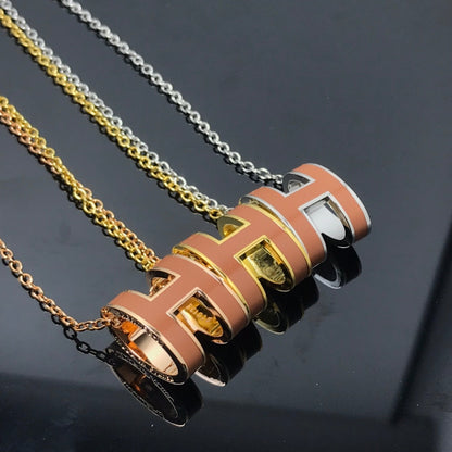 [Resenly Jewelry]H NECKLACE BROWN