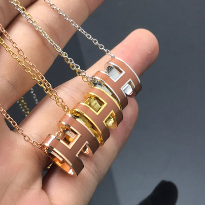 [Resenly Jewelry]H NECKLACE BROWN