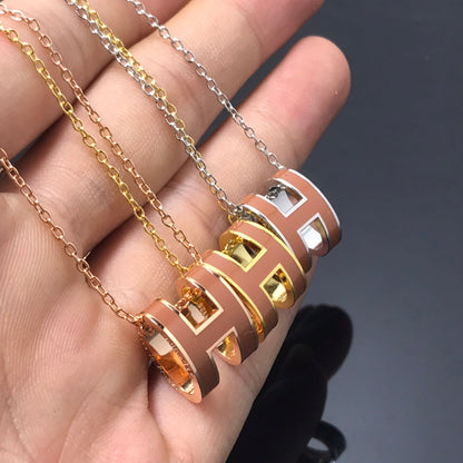 [Resenly Jewelry]H NECKLACE BROWN