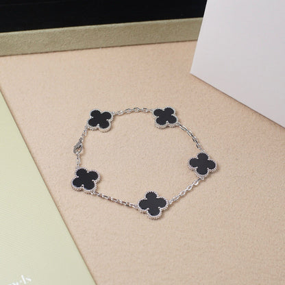 [Resenly Jewelry] CLOVER 5 MOTIF ONYXS BRACELET COLLECTION
